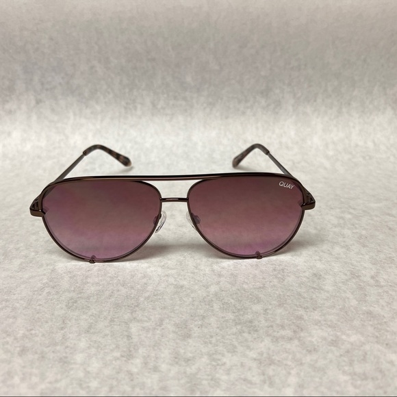 Quay Australia High Key Aviator Sunglasses Bronze Brown Pink main image 7